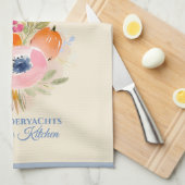 Fall Pumpkin & Floral Watercolor キッチンタオル (四つ折り)