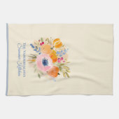 Fall Pumpkin & Floral Watercolor キッチンタオル (横)