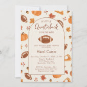 Fall Pumpkin Football Boy Quarterback Baby Shower 招待状 (正面)