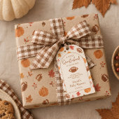 Fall Pumpkin Football Boy Quarterback Thank You ギフトタグ