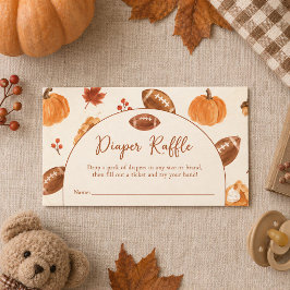 Fall Pumpkin Football Quarterback Diaper Raffle  ノートカード