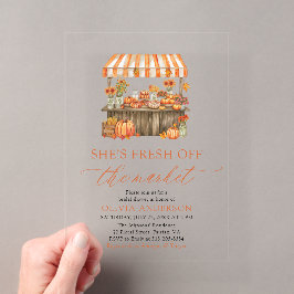 Fall Pumpkin Fresh Off the Market Bridal Shower アクリル招待状