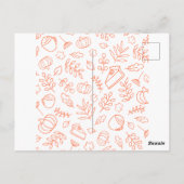 Fall Pumpkin Friendsgiving Potluck Invitation ポストカード (裏面)