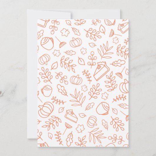 Fall Pumpkin Friendsgiving Potluck Invitation 招待状 (裏面)