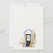 Fall Pumpkin Front Door Floral We have Moved Card サンキューカード (裏面)