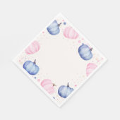 Fall Pumpkin Gender Reveal Napkins Pink Blue スタンダードランチョンナプキン (角)