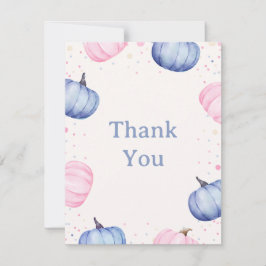Fall Pumpkin Gender Reveal Thank You Card サンキューカード