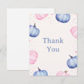 Fall Pumpkin Gender Reveal Thank You Card サンキューカード (正面/裏面)