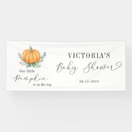 Fall Pumpkin Greenery Baby Shower Welcome 横断幕
