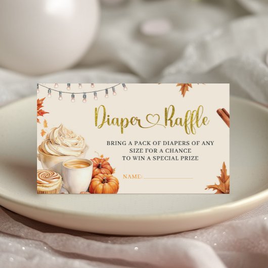 Fall Pumpkin is Brewing Coffee お別れベビーシャワー エンクロージャーカード