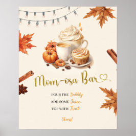 Fall Pumpkin is Brewing Coffee ベビーシャワーのためのモムオサ ポスター