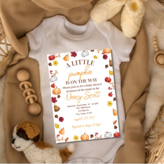 Fall Pumpkin Is on the way invitation 招待状