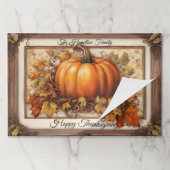 Fall Pumpkin & Leaves Thanksgiving Paper Placemat ペーパーパッド (折り畳み)