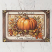 Fall Pumpkin & Leaves Thanksgiving Paper Placemat ペーパーパッド (正面)