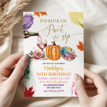 Fall Pumpkin Paint and Sip 誕生日パーティー