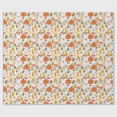 Fall Pumpkin Pattern ラッピングペーパー (フラット)