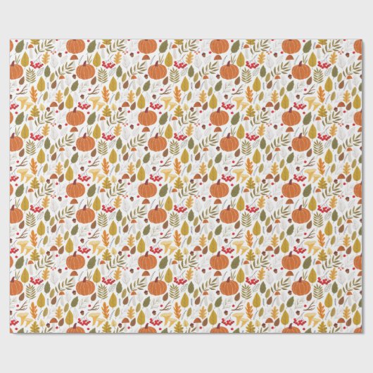 Fall Pumpkin Pattern ラッピングペーパー (フラット)
