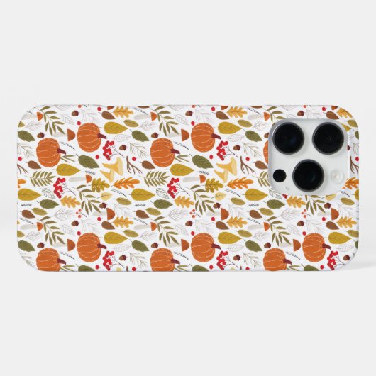 Fall Pumpkin Pattern iPhoneケース (裏面横)