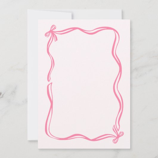 Fall Pumpkin PINK Scribble Hand Drawn Tea for Two  招待状 (裏面)