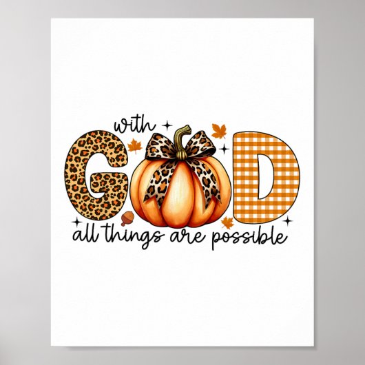 Fall Pumpkin Shirts For Women Jesus Christian Than ポスター (正面)