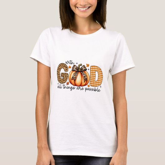 Fall Pumpkin Shirts For Women Jesus Christian Than Tシャツ (正面)