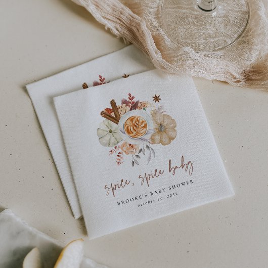 Fall Pumpkin Spice Baby Shower スタンダードカクテルナプキン