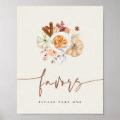 Fall Pumpkin Spice Baby Shower Favors Sign ポスター (正面)