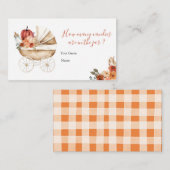 Fall Pumpkin Stroller Baby Shower How Many Candies エンクロージャーカード (正面/裏面)