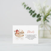 Fall Pumpkin Stroller Floral Baby Shower Detail エンクロージャーカード (スタンド正面)