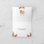 Fall Pumpkin Stroller Floral Baby Shower Folded サンキューカード (内部)