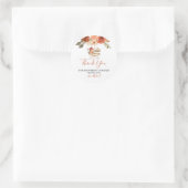 Fall Pumpkin Stroller Floral Baby Shower Thank You ラウンドシール (バッグ)