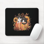 Fall Pumpkin Tuxedo Cat Sunflower Thanksgiving Sok マウスパッド (マウス)