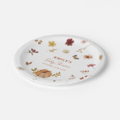 Fall Pumpkin Wildflower Baby Shower ペーパープレート (アングル)