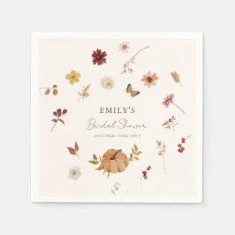 Fall Pumpkin Wildflower Bridal Shower スタンダードカクテルナプキン