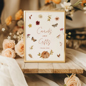 Fall Pumpkin Wildflower Cards and Gifts Sign ポスター