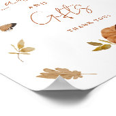 Fall Pumpkin Wildflower Cards and Gifts Sign ポスター (角)