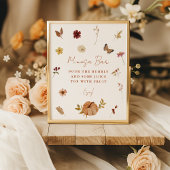 Fall Pumpkin Wildflower Mimosa Bar Sign  ポスター