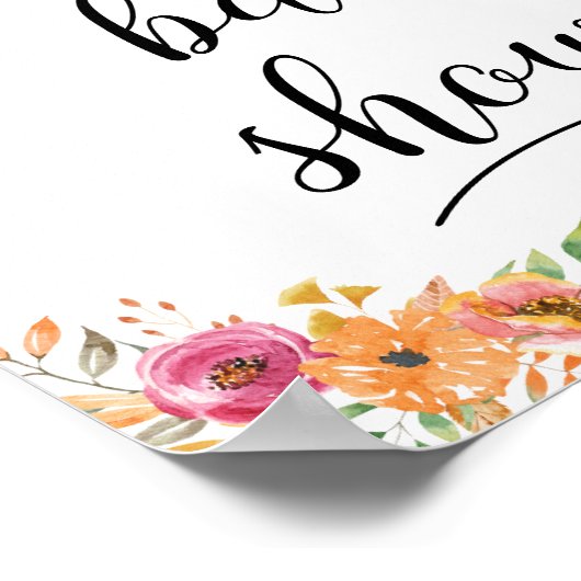 Fall Pumpkins Baby Shower Welcome Poster ポスター (角)