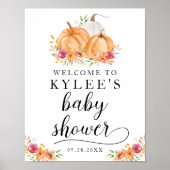 Fall Pumpkins Baby Shower Welcome Poster ポスター (正面)
