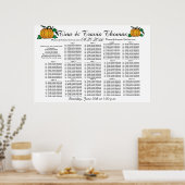 Fall Pumpkins Party Wedding Guests Seating Charts ポスター (キッチン)