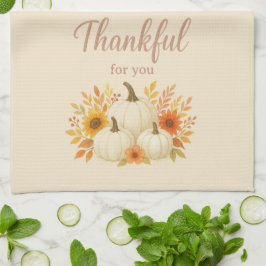 Fall Pumpkins & Sunflowers | エレガントな感謝祭 キッチンタオル