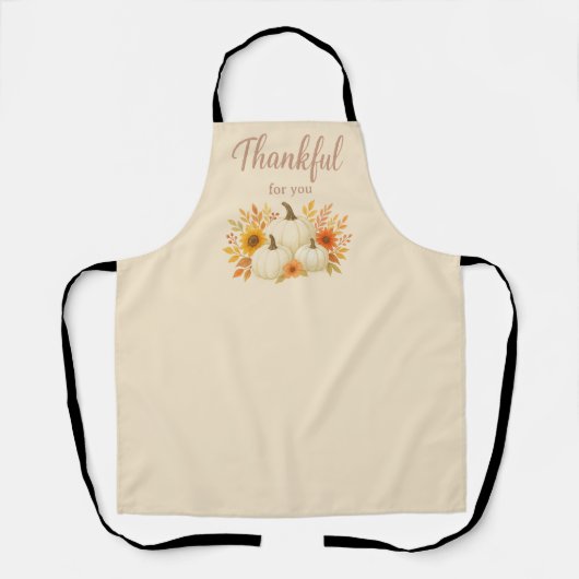 Fall Pumpkins & Sunflowers | Elegant Thanksgiving エプロン (正面)