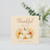 Fall Pumpkins & Sunflowers | Elegant Thanksgiving シーズンカード (スタンド正面)