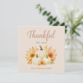 Fall Pumpkins & Sunflowers | Elegant Thanksgiving シーズンカード (スタンド正面)