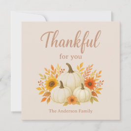 Fall Pumpkins & Sunflowers | Elegant Thanksgiving シーズンカード