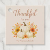 Fall Pumpkins & Sunflowers | Elegant Thanksgiving フェイバータグ (正面)