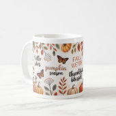 Fall Quotes Cozy Pumpkin Season Fall vibes コーヒーマグカップ (正面左)