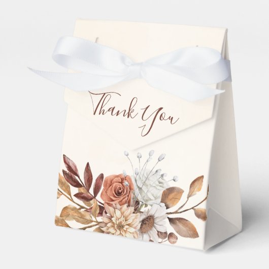 Fall Rustic Floral Wedding Favor Box フェイバーボックス (正面サイド)
