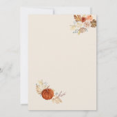  Fall Rustic Little Pumpkin Baby Shower Invitation 招待状 (裏面)
