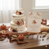 Fall Rustic Little Pumpkin Baby Shower Invitation 招待状